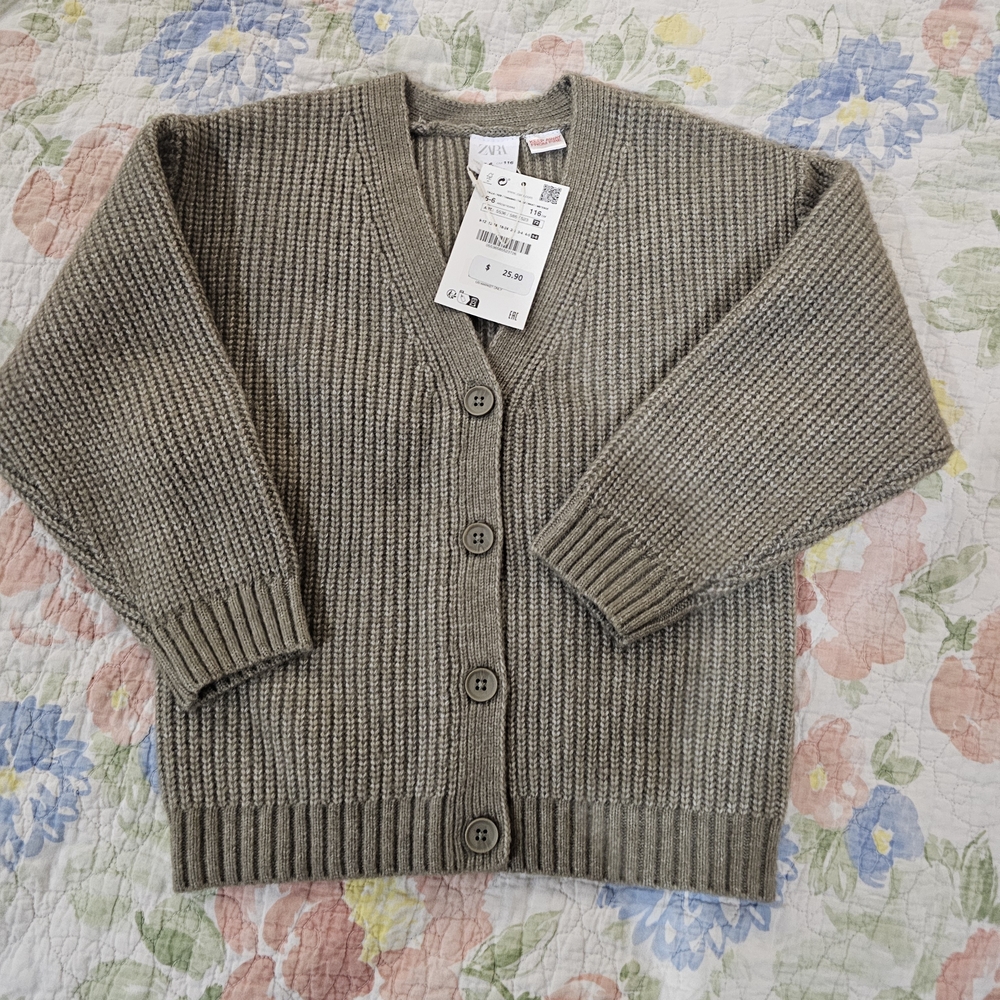Zara Taupe Knit Women's Cardigan